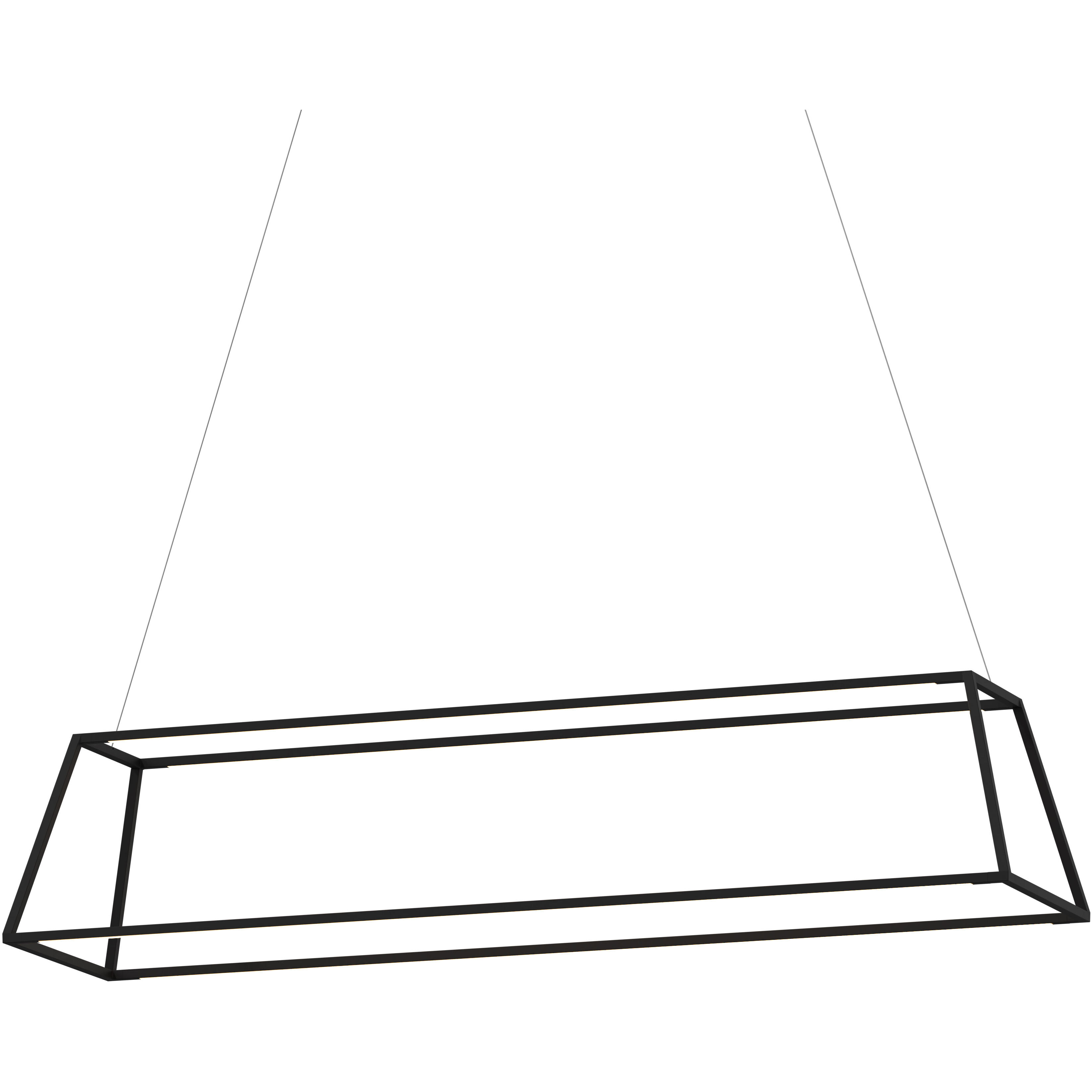 Z-Bar Rise LED 14 inch Matte black Pendant Ceiling Light, Rectangle